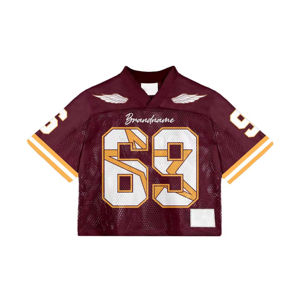 Maillots de football américain personnalisés en jersey court style streetwear, respirants, en maille polyester, coupe ample, sublimation, manches courtes, imprimés - Product Image 6