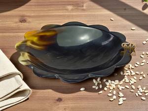 จานเขาควายหอยเชลล์ทำมือแตรธรรมชาติตกแต่งขอบหยักใช้รับประทานอาหารในครัวแบบชนบทของขวัญ - Product Image 3