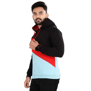 Sudadera con capucha de bloque de color para hombres y mujeres con diseño de contraste elegante hecho de tela de algodón transpirable suave - Product Image 3