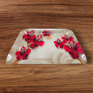 ถาดเมลามีนพลาสติกขนาดเล็กสำหรับใช้ในบ้านถาดเสิร์ฟพร้อมโลโก้ออกแบบได้ตามต้องการ - Product Image 4