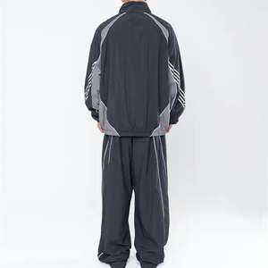 Ensemble coupe-vent d'hiver pour homme, design personnalisé, haute qualité, 100% polyester, respirant, léger, motif uni, avec capuche, survêtement - Product Image 2