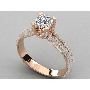 Bague solitaire en or rose 9 carats plaqué or avec diamant de laboratoire pour femme, certifiée IGI, pour fiançailles, mariage, bijoux fins, luxe, élégante - Product Image 4