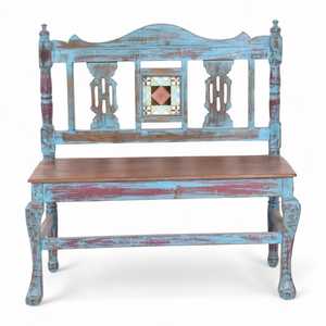 Banco de Madera Maciza de Estilo Vintage, Diseño Rústico y Moderno para Uso en Exteriores, para Patio, Jardín, Parque - Product Image 3