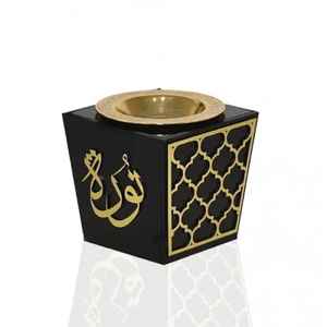 Brûleur d'encens élégant et écologique en résine époxy et bois d'acacia, finition marbrée, accents pour l'encens religieux (bakhoor), décoration d'intérieur apaisante - Product Image 3