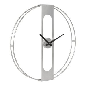 Reloj de pared Simple de níquel y plata, accesorio decorativo con agujas negras para decoración del hogar, tamaño personalizado - Product Image 1