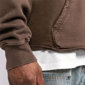 Pull à capuche en coton de qualité supérieure pour hommes, logo personnalisé imprimé, haute tendance, haut thermique à motif solide pour l'hiver OEM - Product Image 2