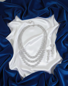 Luxury AD Fashion <b>Jewellery</b> Set Women Bridal Wedding Party Necklace Earrings Stylish <b>Indian</b> Ethnic Traditional Wear - Product Image 3