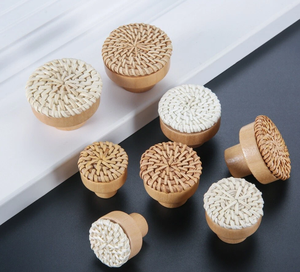 Handcrafted Rattan <b>Door</b> Knob Natural Eco-Friendly Furniture Handle for <b>Rustic</b>, Boho, and Minimalist Home Decor - Product Image 4