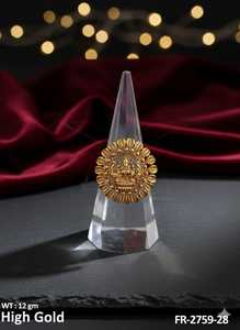 Luxury High Gold Temple <b>Finger</b> <b>Rings</b> Handmade Indian Ethnic Jewellery Elegant Traditional Statement <b>Rings</b> for Weddings Festivals - Product Image 3