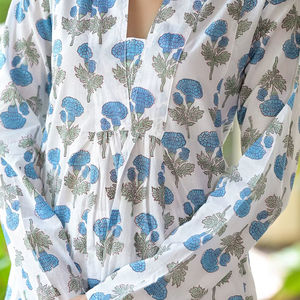 Ensemble de salwar kameez en coton imprimé à la main avec dupatta Kota Doria |   Vêtements ethniques décontractés pour filles - Vente en gros - Product Image 1