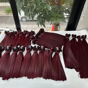Haute qualité pour Ombre os droite couleur vin foncé Remy Extensions de cheveux cuticule aligné naturel vietnamien peau trame perruque - Product Image 1