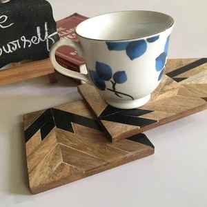 Classy & Trendy Square Shape Wooden <b>Coasters</b> Handmade Eco-Friendly Reusable Table Top <b>Coaster</b> Mats & Pads Export Quality <b>Coaster</b> - Product Image 2