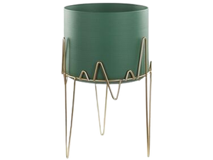 Maceta decorativa para jardín, maceta de forma redonda de Metal de diseño clásico con soporte para interiores y exteriores - Product Image 2