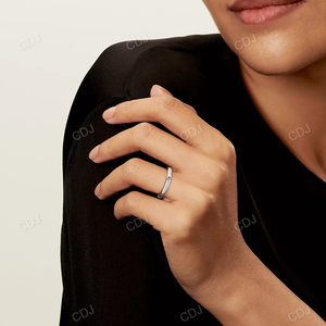 Wholesale 14K Gold Women's Engagement Wedding <b>Ring</b> <b>Band</b> Good Quality Solitaire Natural Diamond Flush Set Fine Jewelry - Product Image 6