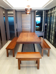 เก้าอี้ไม้สักนีโอทันสมัยยาว81ซม. และความหนา6.5ซม. สำหรับโต๊ะอาหาร - Product Image 2