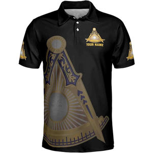 Polo personalizado Masonería Past Master Masonic para hombre, Polo de manga corta sublimado hecho a medida de alta calidad para hombre - Product Image 2