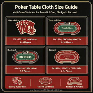 Nappe de table de <span class=keywords><strong>poker</strong></span> personnalisée 240x120cm, motif trois cartes pour salle de jeu professionnelle, vente en gros OEM, plusieurs tailles - Product Image 3