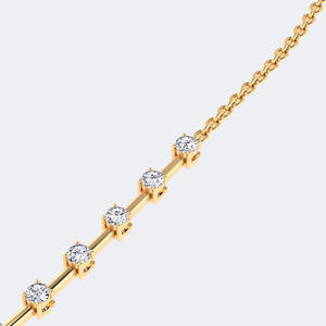 Collar de Diamantes Redondos de 2.30CTW con Engaste de Puntas, Cadena de Oro Sólido Clásica con Eslabones de Diamantes Flotantes, Joyería de Destaque, Regalo para Mujer - Product Image 4