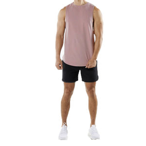 Conjunto de Camiseta sin Mangas y Pantalones Cortos de Verano, Tejido Informal, con Logotipo Personalizado o sin Diseño, Lavado Ácido, para Hombre - Product Image 1