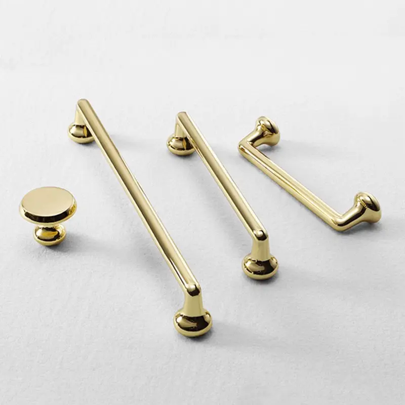 Puxadores de porta Hardware Móveis Home hotel Janela Cama Quarto Porta gaveta Alças Antique Brass Gold color Door Handle Knob