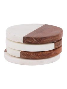 Ensemble de sous-verres écologiques en bois et en marbre Sous-verres décoratifs pour la maison avec technique polie à des prix abordables - Product Image 6