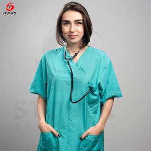 100% coton extensible tout ensemble de gommages noirs uniformes d'allaitement médical décontracté pour femmes et hommes 2024" - Product Image 6