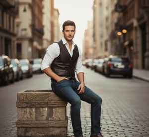 เสื้อกั๊กหนังแท้สีดำทำมือ สไตล์คาวบอยไบค์เกอร์ลำลองสำหรับฤดูหนาว คุณภาพพรีเมียม รุ่น Western Champ King - Product Image 1