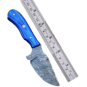 Cuchillo de caza de acero de Damasco hecho a mano, modelo S31 de tamaño personalizado con mango de madera azul para acampar, soporte OEM - Product Image 6