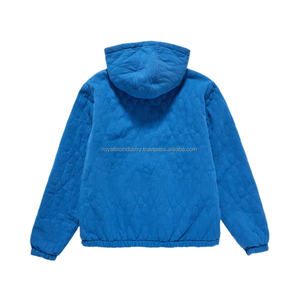 Sweat à capuche zippé réversible pour homme 100 % coton, brodé, avec fente latérale et col tricoté - Product Image 2