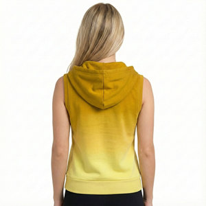 Sweat-shirts sans manches à fermeture éclair pour femmes de haute qualité, en molleton de coton, couleurs personnalisées, taille, marque, veste à capuche, prix de gros, débardeur - Product Image 2