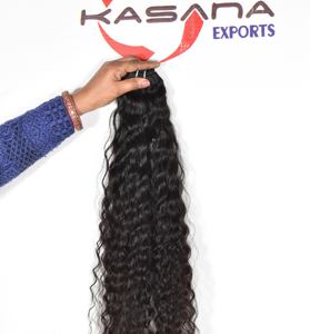 Cheveux humains naturels bruts indiens Remy 100 % vierges, alignés sur les cuticules, couleur noire, ondulés profonds, pour femmes, vente en gros - Product Image 6