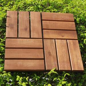 Dalles de terrasse en bois d'acacia Viet Wood, installation facile, contemporaines, antidérapantes, imperméables, à emboîtement, finition mate, pour terrasse extérieure - Product Image 3