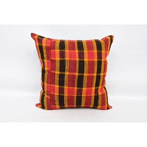 Multicolor tartán patrón almohada 24x24 pulgadas lana Kilim Plaid Vintage tejido diseño - Product Image 1