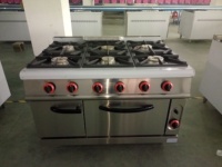 Four à gaz de luxe à 6 brûleurs et armoire à 1 porte Équipement de cuisine commerciale pour les chefs de cuisine industriels