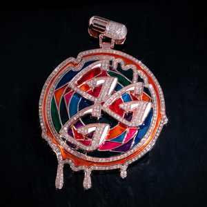 จี้เคลือบสีแบบกำหนดเอง |   มอยส์ซาไนต์ VVS |   เครื่องประดับฮิปฮอปแบบไอซ์เอาท์ |   เงินแท้ 925 |   จี้เคลือบสี - Product Image 5