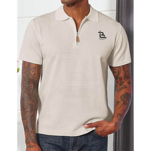 Cómoda y ligera camiseta de polo con cremallera de cuarto, logotipo personalizado, manga corta, tela totalmente personalizada, camisetas de polo para hombres de Pakistán - Product Image 2