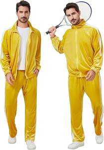 Conjuntos Deportivos Transpirables para Hombre, 100% Poliéster, Color Amarillo Liso, Ropa Deportiva, Joggers, Trajes de Gimnasio, Conjuntos de Terciopelo y Seda para Chico - Product Image 2