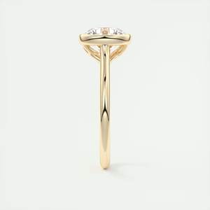 Bijoux au design personnalisé, ensemble de lunette de taille ronde 10K 14K, bagues de fiançailles de mariage avec diamant cultivé en laboratoire CVD en or véritable halo - Product Image 2