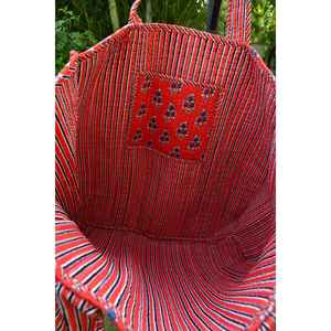 Bolso Tote de Algodón Acolchado Rojo Sólido con Diseño Reversible, Elegante y Espacioso, para Uso Diario de Mujer, Estilo Bohemio para Otoño - Product Image 2