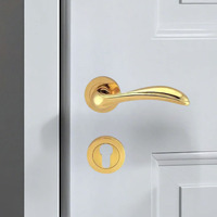 Manijas Modernas para Puertas Interiores de Apartamentos, Estilo Europeo Oriental, Manija Circular Tipo Rosa, Acero Inoxidable de Alta Calidad, Garantía de 5 Años