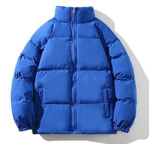 Veste matelassée imperméable et coupe-vent personnalisée pour homme et femme, col montant, vêtements décontractés, couleur unie, rembourrage en nylon et coton - Product Image 1