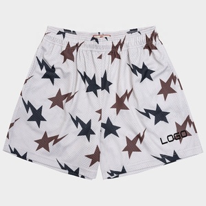 2025กางเกงกีฬาขาสั้นผู้ชายผ้าคอตตอนผ้าตาข่ายแห้งเร็วพิมพ์ลายลำลองมีเชือกผูกปิดกางเกงวิ่งออกกำลังกาย - Product Image 1
