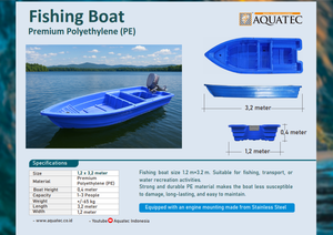 Bote de Pesca de Plástico PE con Capacidad para 3 Personas, 3.2 Metros, Tecnología de Rotomoldeo para Pesca Marina - Product Image 2