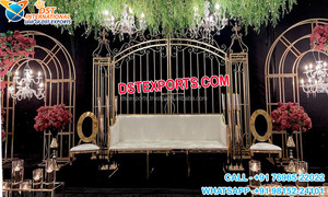 Fusion Wedding Metal <b>Arch</b> Backdrop Setup Modern Style Wedding Metal <b>Arches</b> <b>Frame</b> Golden Metal <b>Arches</b> Stands for Wedding - Product Image 5