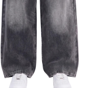 <b>Mens</b> <b>Wide</b> <b>Leg</b> Jeans Vintage Grey Washed Denim Pants Loose Fit Casual Streetwear <b>Trousers</b> Fashion Cotton Full Length Pants - Product Image 5