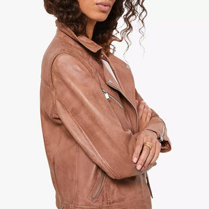 Chaqueta Bomber de Invierno 2025 Personalizada para Mujer, de Cuero Genuino Ecológico, Impermeable, con Botones de Alta Calidad y Forro de Nailon Liso - Product Image 6