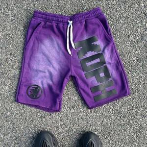 Pantalones cortos de algodón 100% para hombre con estilo, logotipo con estampado 3D personalizado, aspecto lavado ácido recortado, acabado desteñido al sol, ropa de calle informal de lona sólida - Product Image 4