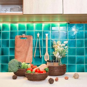 Juego de 3 Cestas Redondas de Metal para Almacenamiento de Alimentos, Diseño Tejido con Acabado Marrón Oscuro, para Utensilios de Cocina y Almacenamiento en el Hogar - Product Image 4