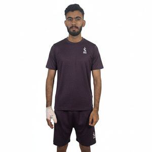 Conjunto de Ropa Urbana de Verano para Hombre, 2 Piezas, Camiseta de Manga Corta con Cuello Redondo y Estampado de Letras, y Pantalones Cortos Transpirables de Felpa - Product Image 1