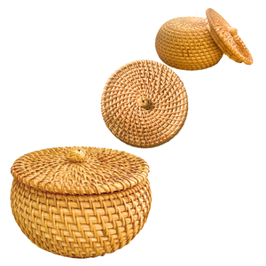 CESTA DE RATÁN Hecha A Mano CON TAPA Organización Inspirada EN LA Naturaleza para Cada Habitación DE SU Hogar - Product Image 4